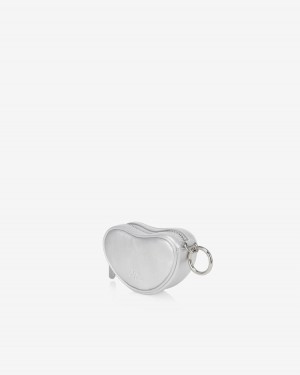 Find Kapoor Heart Mini Tote Women's Pouches Silver | DHW7480FW