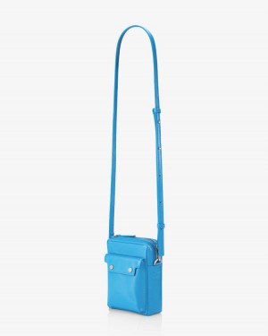 Find Kapoor Marc Bag 12 Crinkled Tote Women's Phone Bag Turquoise Blue | IPI6267FI