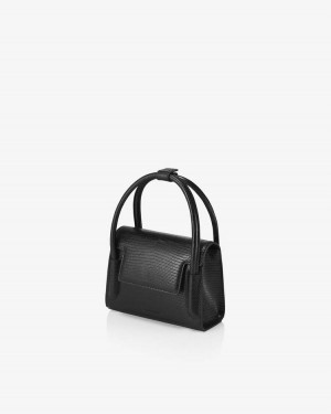 Find Kapoor Marty Bag 18 Lizard Tote Women's Crossbody Bags Black | PSK528FP