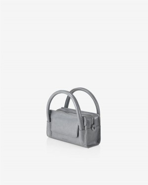 Find Kapoor Marty Bag B 18 Crinkled Tote Women's Crossbody Bags Grey | PBG691FW