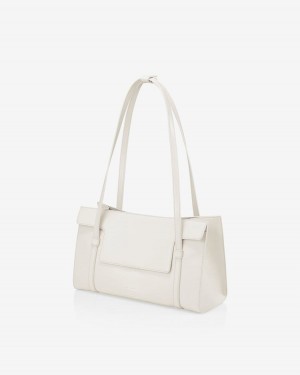 Find Kapoor Marty Bag S 33 Crinkled Tote Women's Shoulder Bags White | PUA2344MZ