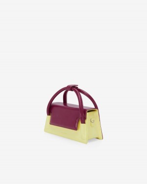 Find Kapoor Marty Wedge Bag 22 Crinkled Tote Women's Crossbody Bags Yellow Purple | CTM4886TD