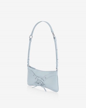 Find Kapoor Ribbon Tie Tote Women's Shoulder Bags Grey Blue | PSA2987HH