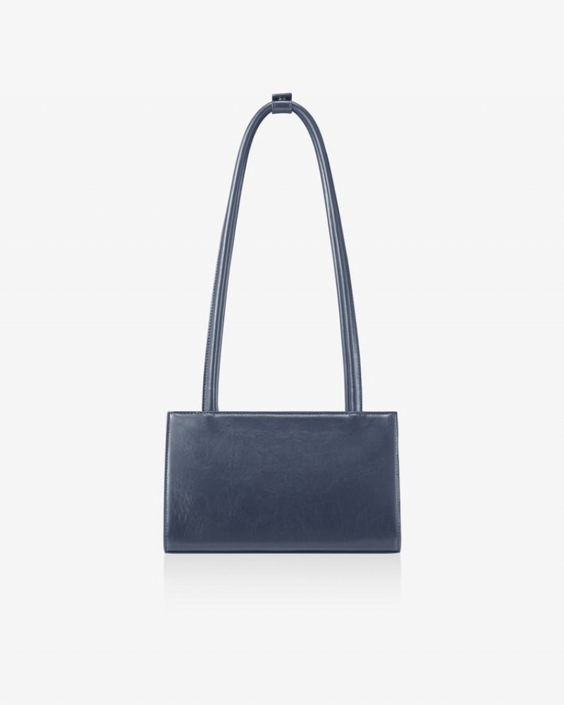 Find Kapoor Marty Brick Bag 24 Crinkled Tote Women's Shoulder Bags Navy | VTY1748UJ