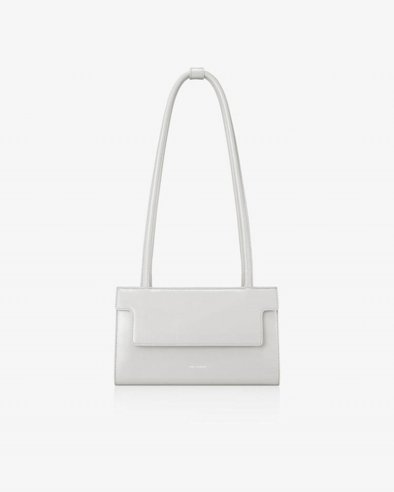 Find Kapoor Marty Brick Bag 24 Crinkled Tote Women's Shoulder Bags White Grey | JXB1536LT