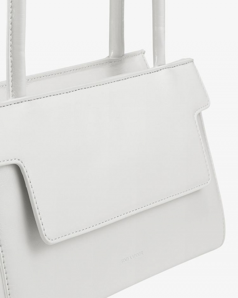 Find Kapoor Marty Brick Bag 24 Crinkled Tote Women's Shoulder Bags White Grey | JXB1536LT