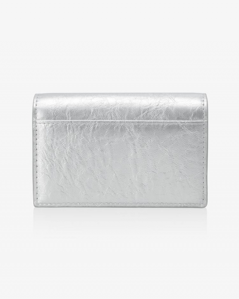 Find Kapoor Marty Card Crinkled Tote Women's Wallets Silver | LTD239PW