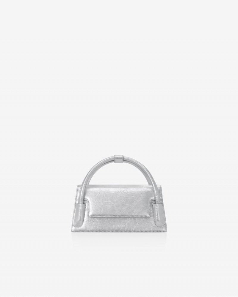 Find Kapoor Marty Wedge Bag 22 Crinkled Tote Women's Crossbody Bags Silver | UGS8520SK