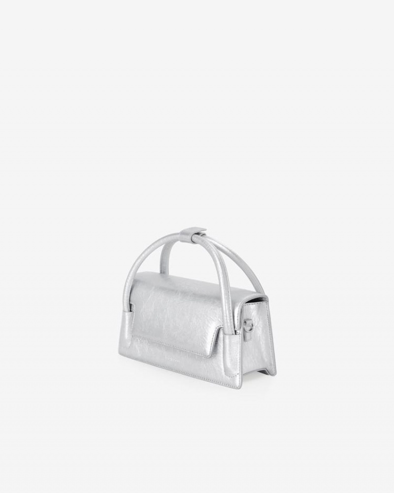 Find Kapoor Marty Wedge Bag 22 Crinkled Tote Women's Crossbody Bags Silver | UGS8520SK