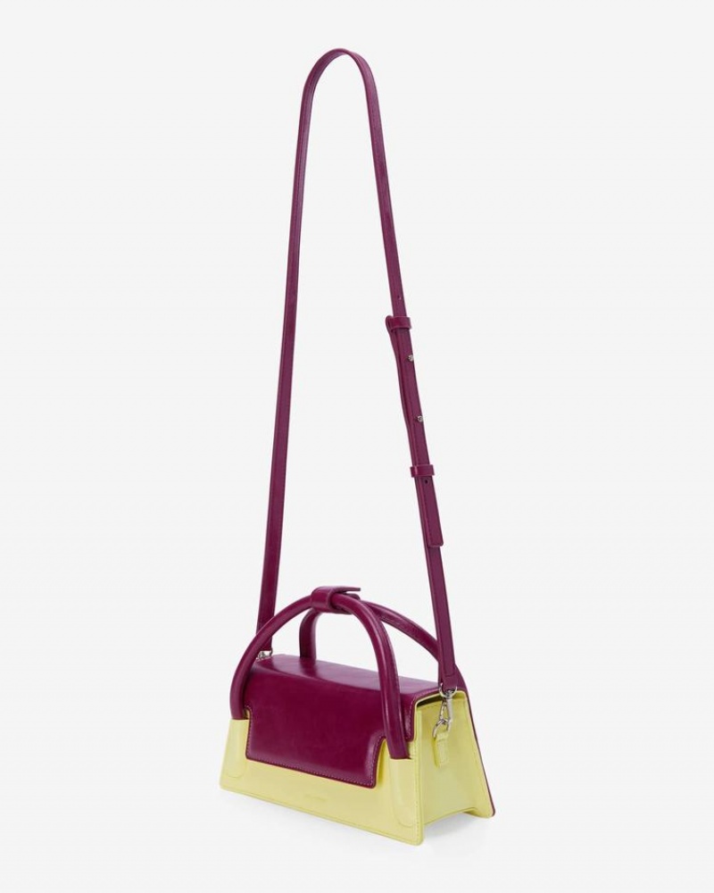 Find Kapoor Marty Wedge Bag 22 Crinkled Tote Women's Crossbody Bags Yellow Purple | CTM4886TD