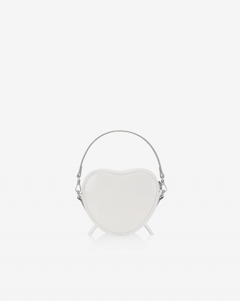 Find Kapoor Ribbon Tie Heart Tote Women's Crossbody Bags White | VSL3370ZY