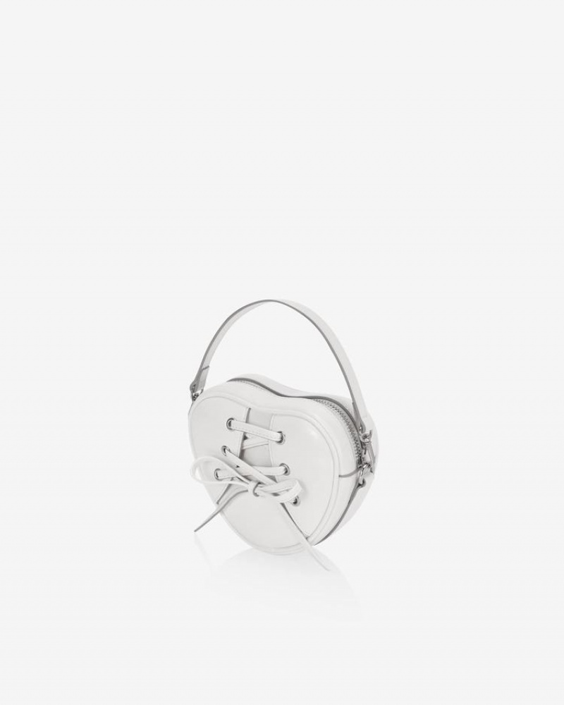 Find Kapoor Ribbon Tie Heart Tote Women's Crossbody Bags White | VSL3370ZY