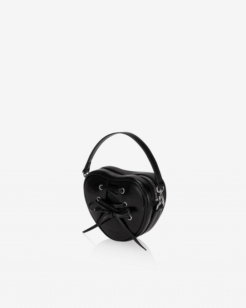 Find Kapoor Ribbon Tie Heart Tote Women's Crossbody Bags Black | JJT518IX