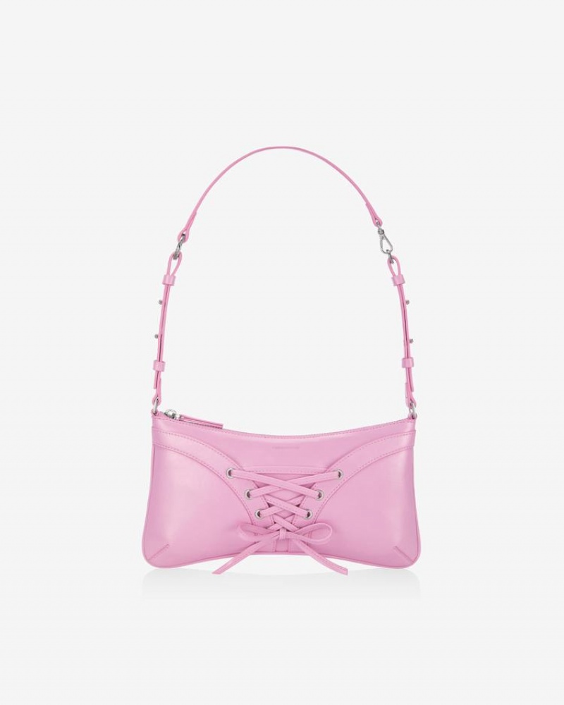 Find Kapoor Ribbon Tie Tote Women's Shoulder Bags Pink | UJD654WJ