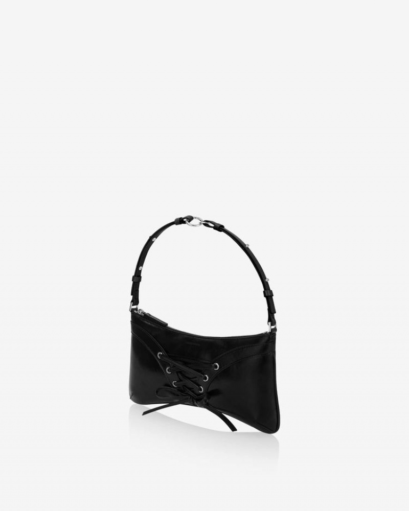 Find Kapoor Ribbon Tie Tote Women's Shoulder Bags Black | RTV1469NW